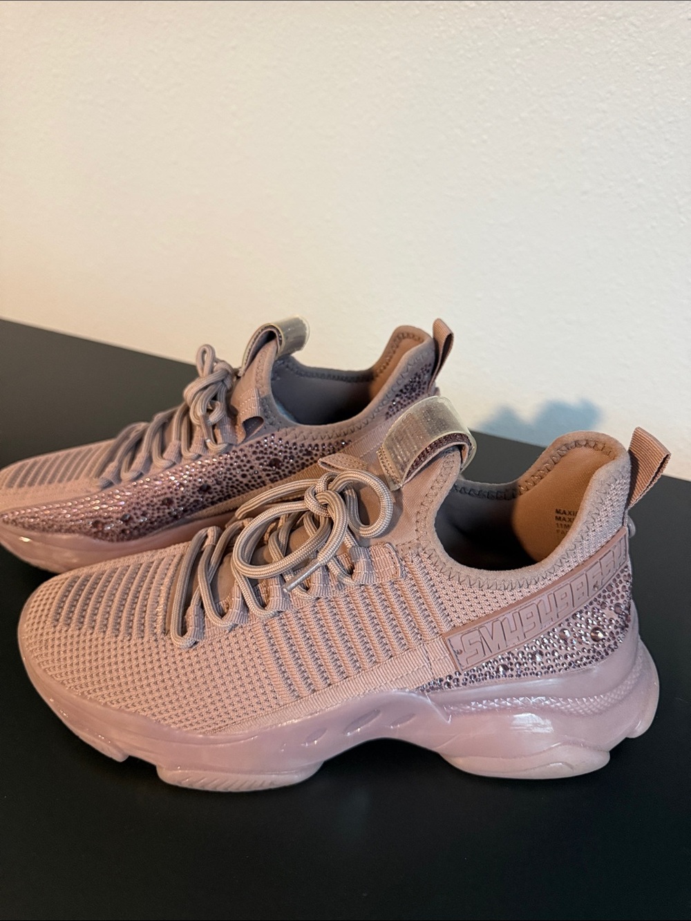 Steve Madden Blush Pink Knit Athletic Sneakers